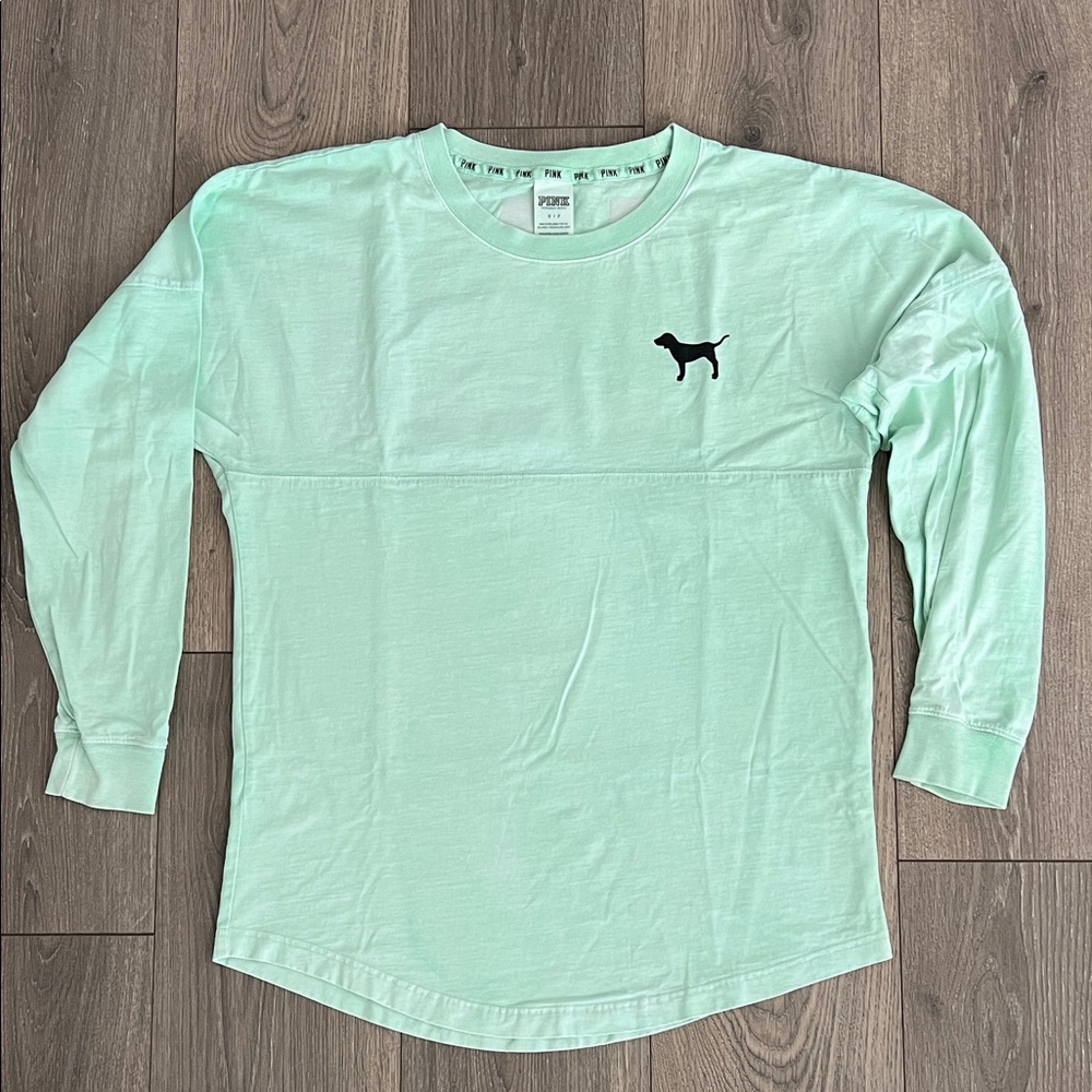 Victoria's Secret PINK Light Green Long Sleeve Tee